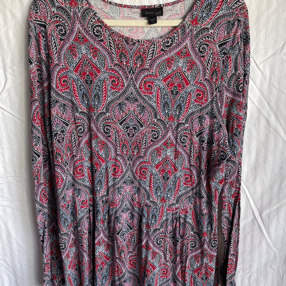 J Jill Wearever Collection Paisley Tunic size L Tall